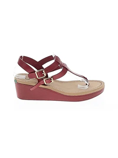 Pre-owned Journee Collection Wedges In Burgundy