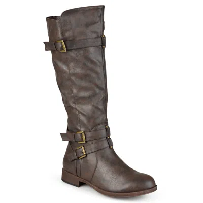 Journee Wide Calf Women's Bite Boot In Brown