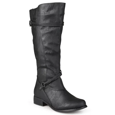 Journee Collection Wide Calf Women's Harley Boot In Black