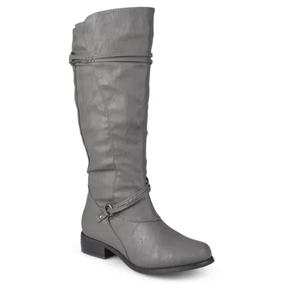 Journee Collection Wide Calf Women's Harley Boot In Grey