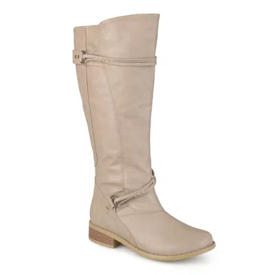 Journee Collection Wide Calf Women's Harley Boot In Neutral