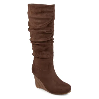 Journee Wide Calf Women's Haze Boot In Brown