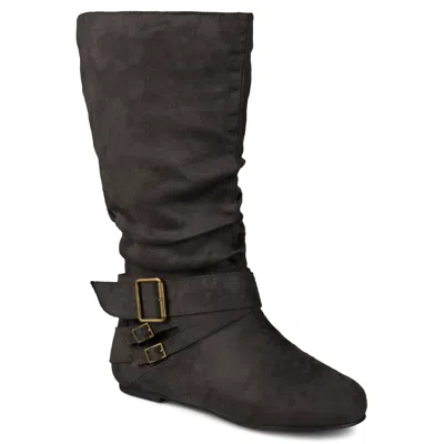 Journee Collection Wide Calf Women's Shelley-6 Boot In Grey