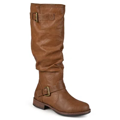 Journee Collection Wide Calf Women's Stormy Boot In Brown