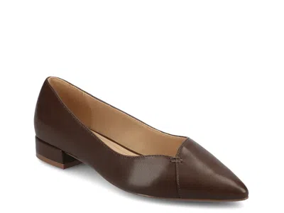 Journee Collection Wide Width Carmin Flat In Brown