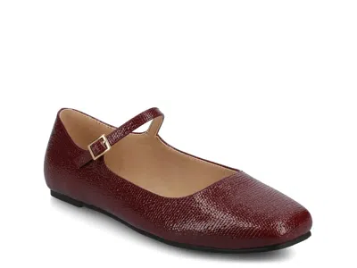 Journee Collection Wide Width Carrie Mary Jane Flat In Brown