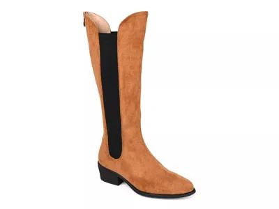 Journee Collection Wide Width Celesst Wide Calf Boot In Brown