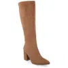 Journee Collection Wide Width Extra Wide Calf Womens Ameylia Tru Comfort Foam Covered Block Heel Pointed Toe Boots In Brown