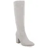 Journee Collection Wide Width Extra Wide Calf Womens Ameylia Tru Comfort Foam Covered Block Heel Pointed Toe Boots In Grey