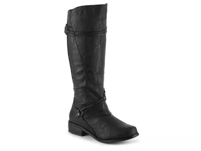 Journee Collection Wide Width Harley Wide Calf Riding Boot In Black