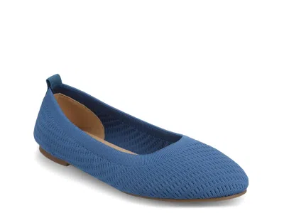 Journee Collection Wide Width Maryann Flat In Blue