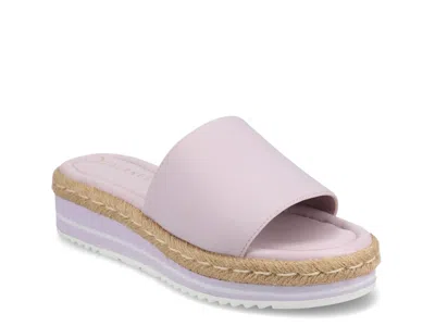 Journee Collection Wide Width Rosey Slide Sandal In Purple