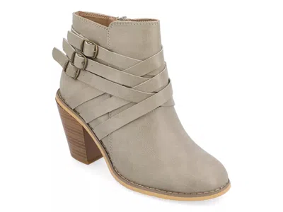 Journee Collection Wide Width Strap Wide Bootie In Brown