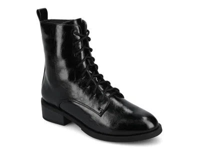 Journee Collection Wide Width Vienna Combat Boot In Black