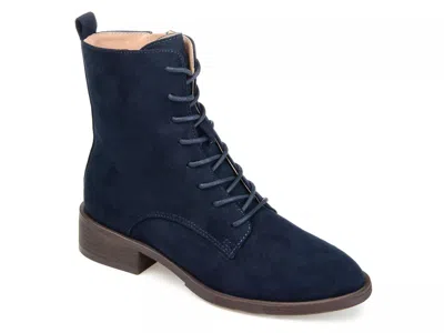 Journee Collection Wide Width Vienna Combat Boot In Blue
