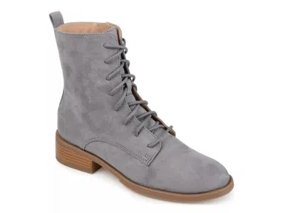 Journee Collection Wide Width Vienna Combat Boot In Gray