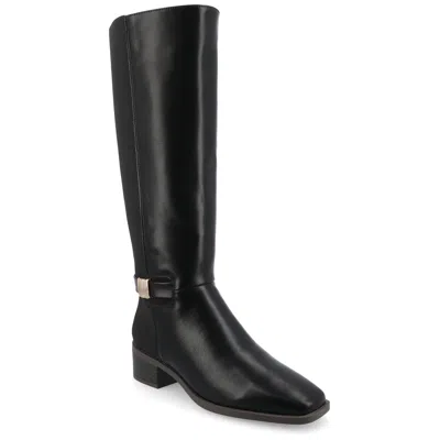 JOURNEE COLLECTION WIDE WIDTH WIDE CALF WOMENS LONDYN TRU COMFORT FOAM STACKED BLOCK HEEL SQUARE TOE BOOTS
