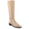 Journee Collection Wide Width Wide Calf Womens Londyn Tru Comfort Foam Stacked Block Heel Square Toe Boots In Multi