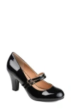 Journee Collection Windy Mary Jane Pump In Patent/black