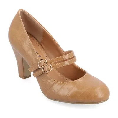 Journee Collection Windy Womens Round Closed Toe Cone Heel Pumps In Multi