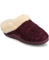 Journee Collection Adiah Faux Fur Trim Slipper In Berry
