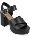 Journee Collection Womens Akeely Heeled Sandals In Black