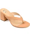 Journee Collection Alika Womens Round Open Toe Block Heel Pumps In Tan