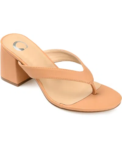 JOURNEE COLLECTION WOMEN'S ALIKA BLOCK HEEL THONG SANDALS