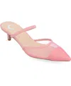 Journee Collection Allana Womens Pointed Closed Toe Kitten Heel Pumps In Pink