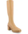 Journee Collection Women's Alondra Wide Width Platform Knee High Boots In Tan