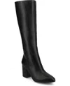 Journee Collection Journee Women's Ameylia Block Heel Knee High Boots In Black Pu
