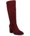 Journee Collection Women's Ameylia Block Heel Knee High Dress Boots In Burgundy