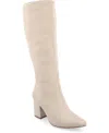 Journee Collection Wide Width Extra Wide Calf Womens Ameylia Tru Comfort Foam Covered Block Heel Pointed Toe Boots In Neutral