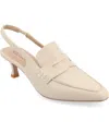 Journee Collection Women's Amory Tailored Kitten Heel Slingback Pumps In Beige