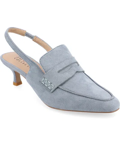 JOURNEE COLLECTION WOMEN'S AMORY TAILORED KITTEN HEEL SLINGBACK PUMPS