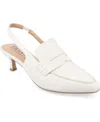 Journee Collection Amory Womens Moc Closed Toe Kitten Heel Pumps In White