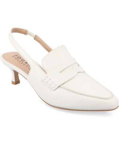 JOURNEE COLLECTION WOMEN'S AMORY TAILORED KITTEN HEEL SLINGBACK PUMPS