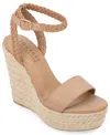 Journee Collection Womens Andiah Wedge Sandals In Nude