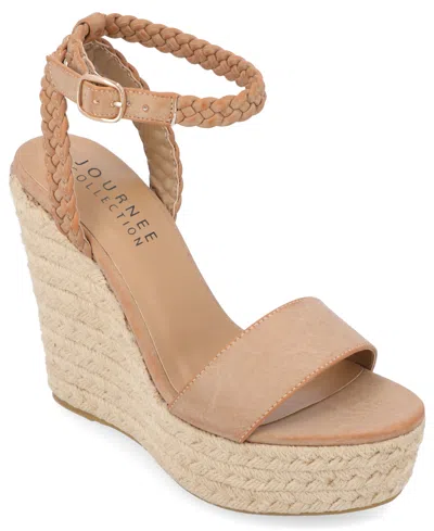 JOURNEE COLLECTION WOMEN'S ANDIAH PLATFORM WEDGE SANDALS