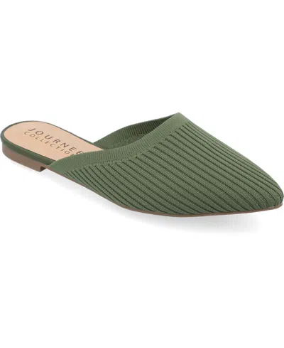 Journee Collection Journee Women's Wide Width Aniee Mule Flats In Olive