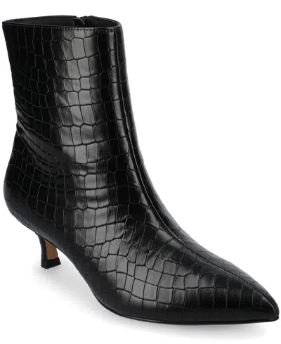 JOURNEE COLLECTION WOMEN'S ARELY KITTEN HEEL POINTED TOE DRESS BOOTIES