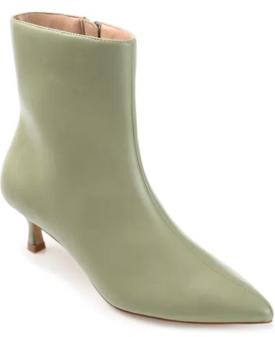 Journee Collection Women's Arely Kitten Heel Pointed Toe Dress Booties In Green