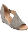 Journee Collection Aretha Perforated Wedge Sandal In Gray