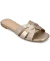 Journee Collection Journee Womens Arrina Wide Width Flat Sandals In Champagne