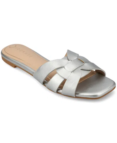 JOURNEE COLLECTION WOMEN'S ARRINA SLIP ON FLAT SANDALS