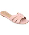 Journee Collection Journee Womens Arrina Wide Width Flat Sandals In Blush
