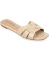 Journee Collection Journee Womens Arrina Wide Width Flat Sandals In Nude