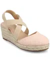 Journee Collection Women's Ashlee Espadrille Platform Wedge Sandals In Pink