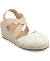 Journee Collection Women's Ashlee Espadrille Platform Wedge Sandals In White