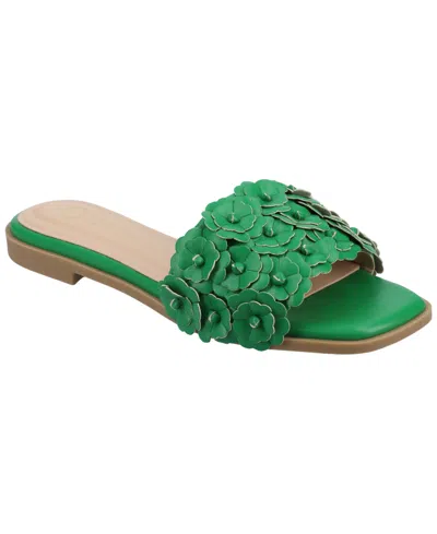 Journee Collection Womens Azalea Flat Sandals In Green